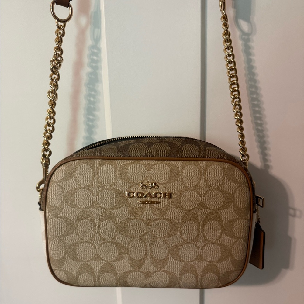 Coach Signature Jamie Camera Crossbosy Cream & Tan Colorblock